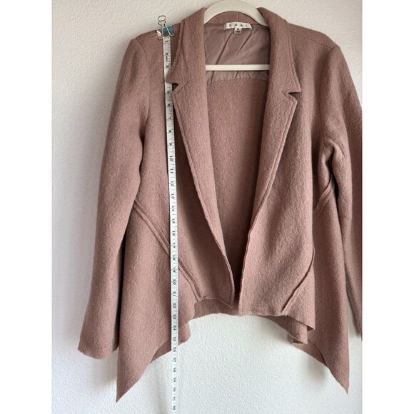 CAbi Rosewater Boiled Wool Valentina Open Front Blazer Jacket in Blush Pink M - Picture 9 of 9